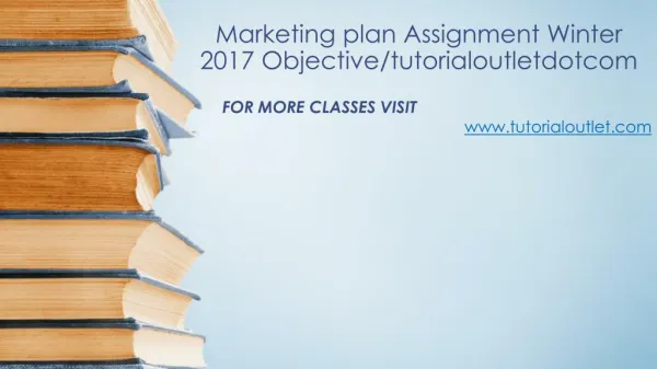 Marketing plan Assignment Winter 2017 Objective/tutorialoutletdotcom