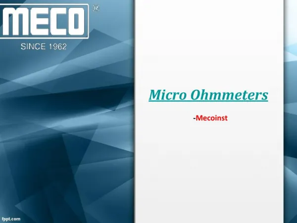 Micro-ohmmeters by meco
