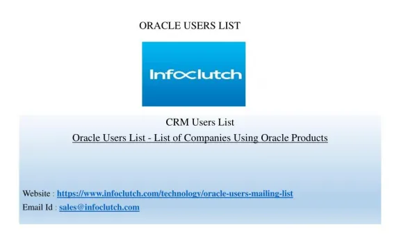 Oracle Users List - List of Companies Using Oracle Products
