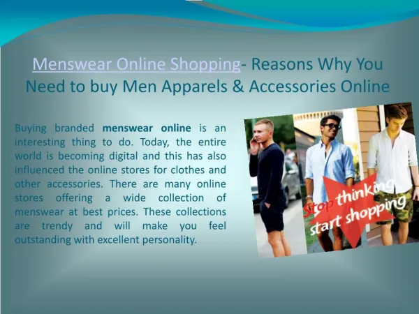 Menswear Online Shopping