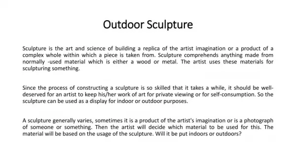 Outdoor sculpture