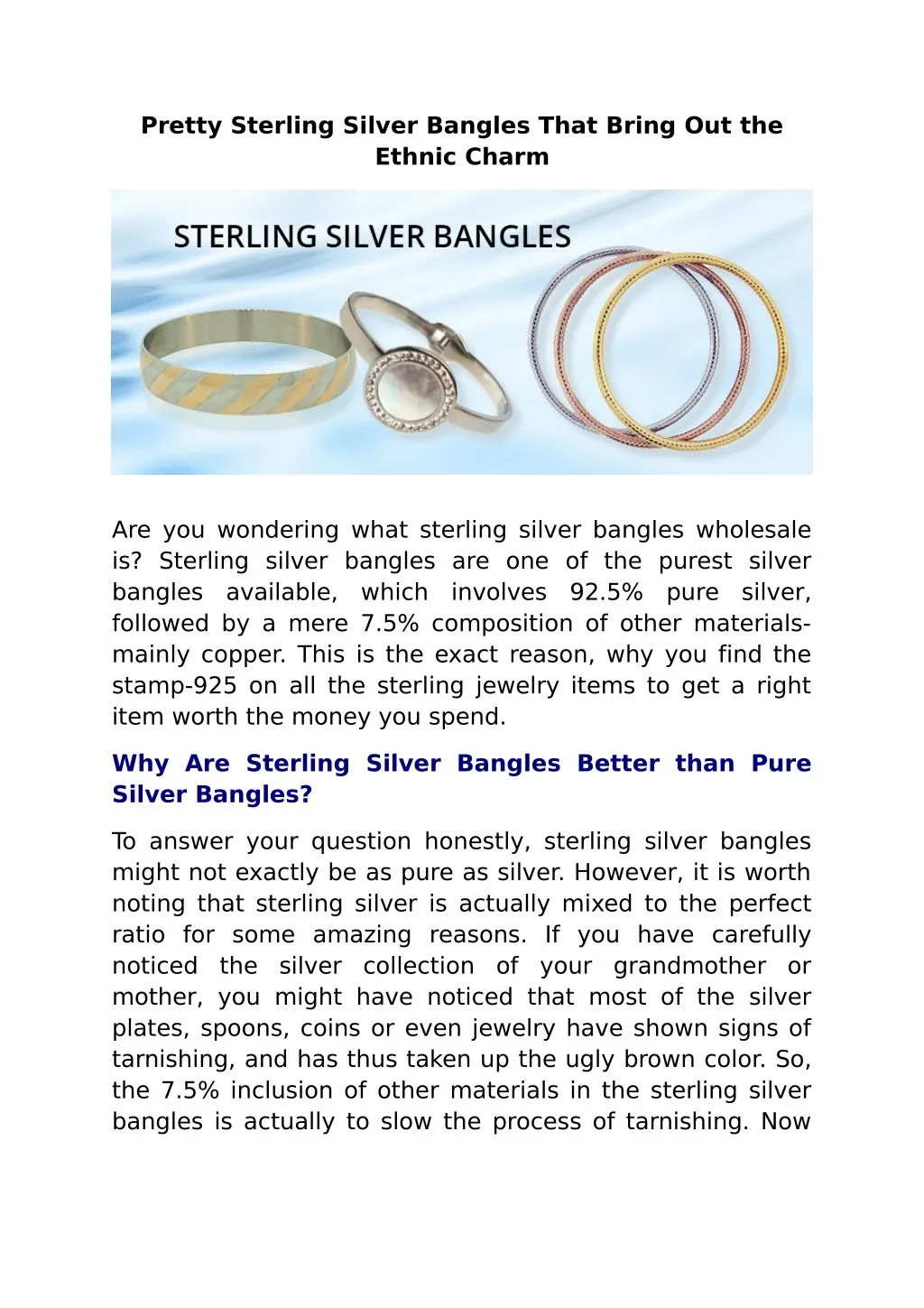 pretty sterling silver bangles that bring
