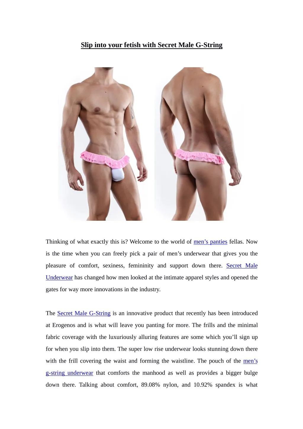 slip into your fetish with secret male g string