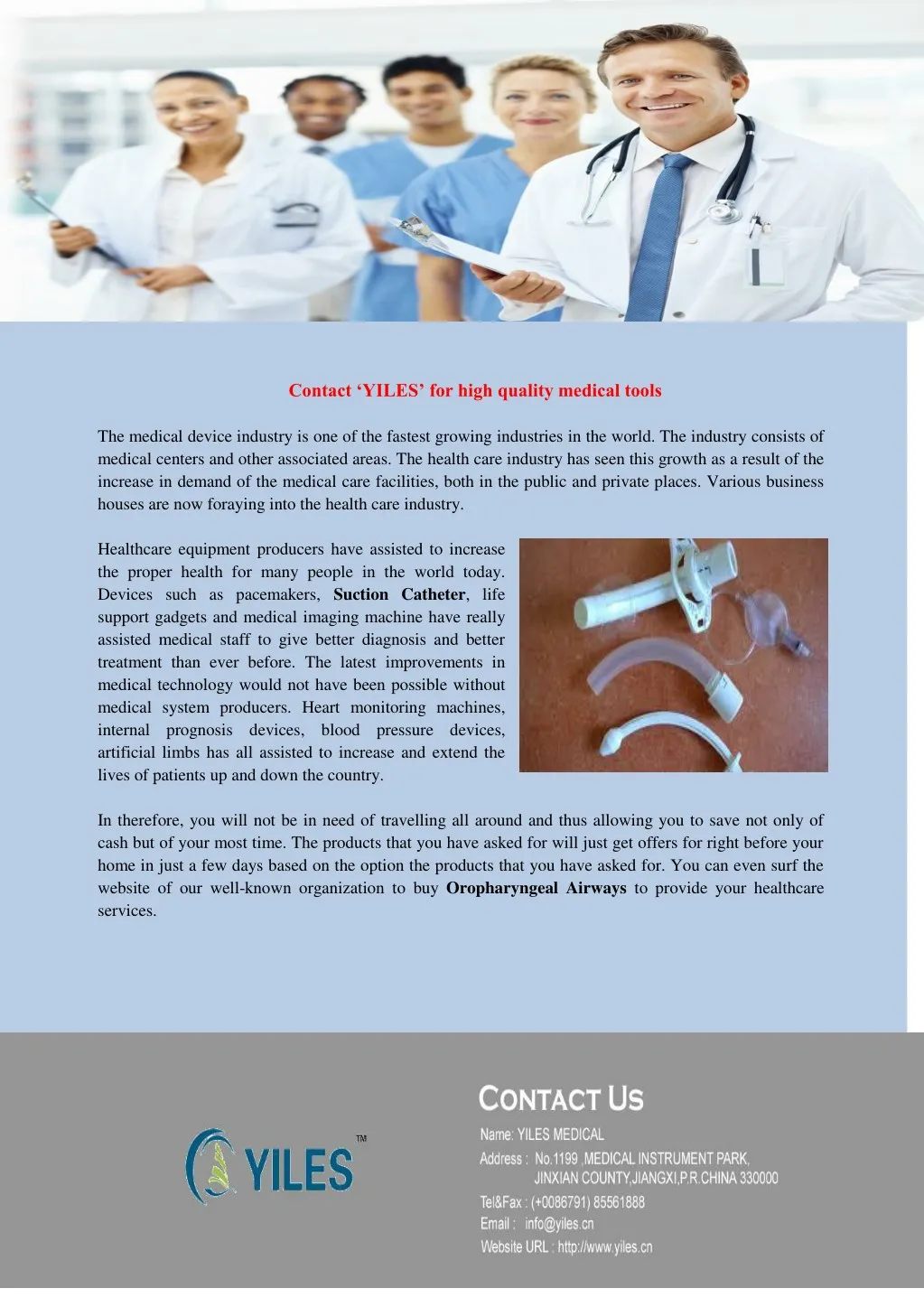 contact yiles for high quality medical tools