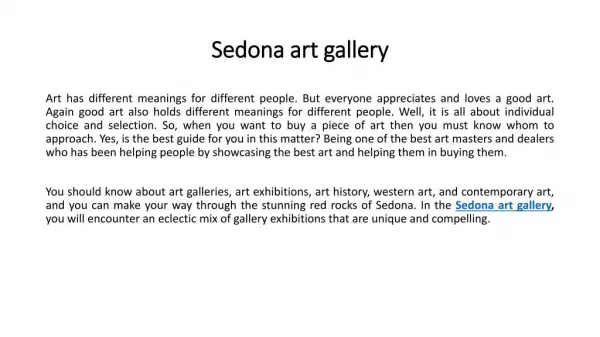 Sedona art gallery