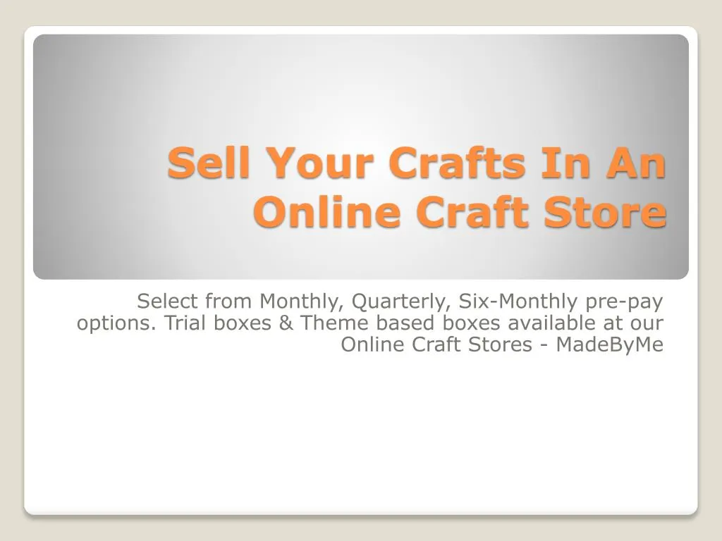 sell your crafts in an online craft store