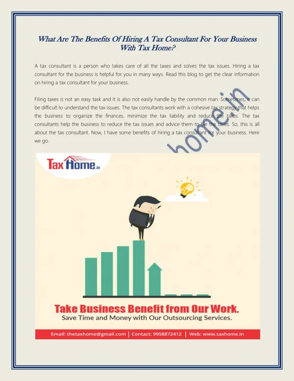 What Are The Benefits Of Hiring A Tax Consultant For Your Business With Tax Home?