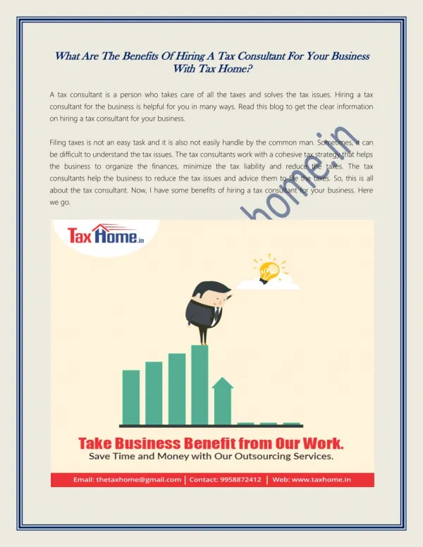 what are the benefits of hiring a tax consultant