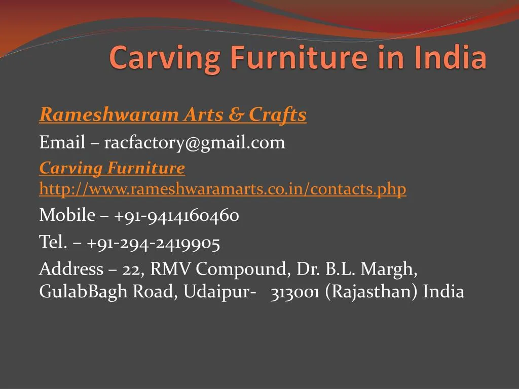 carving furniture in india