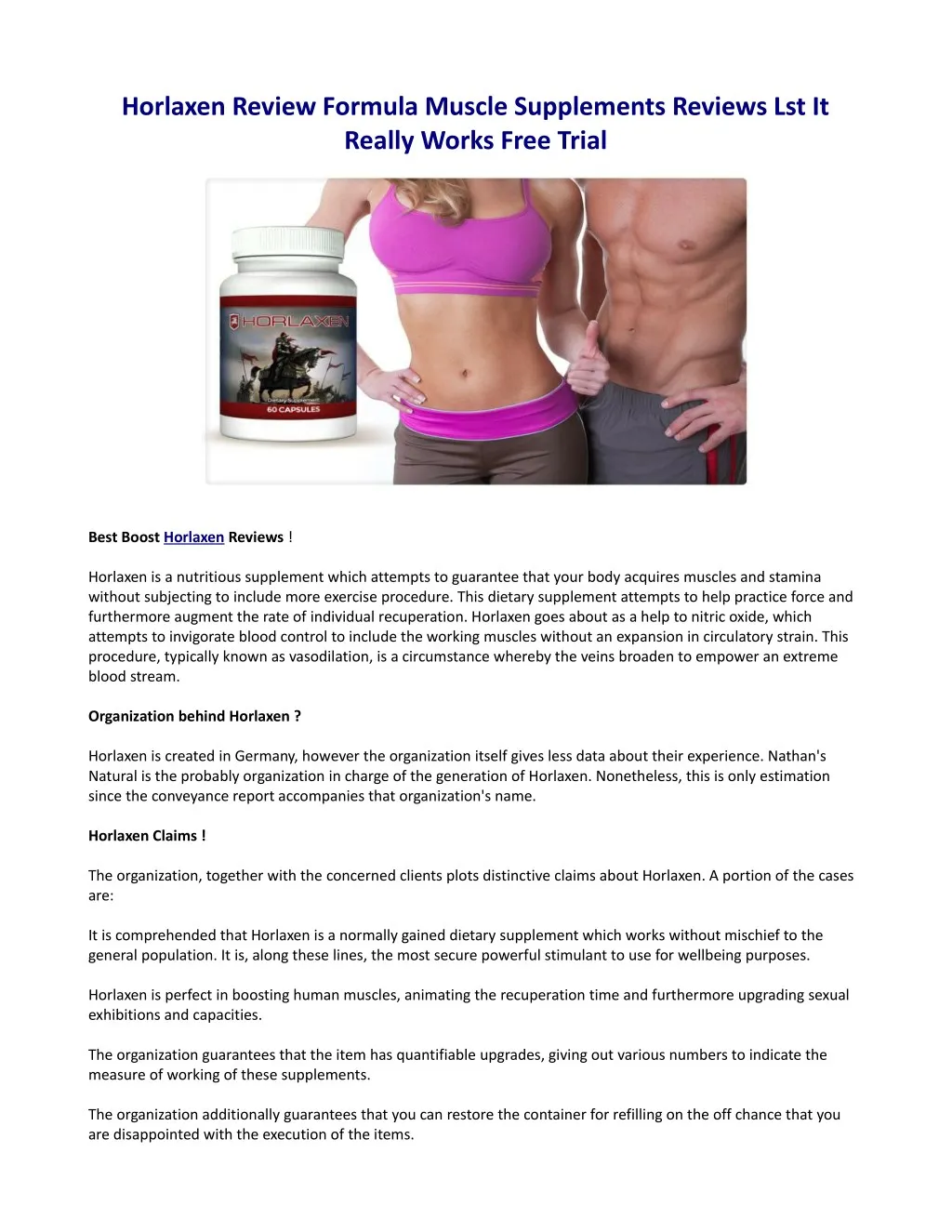 horlaxen review formula muscle supplements