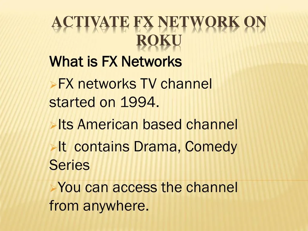 activate fx network on roku