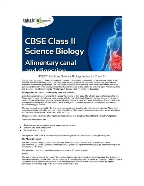 NCERT Solutions Science Biology notes for class 11