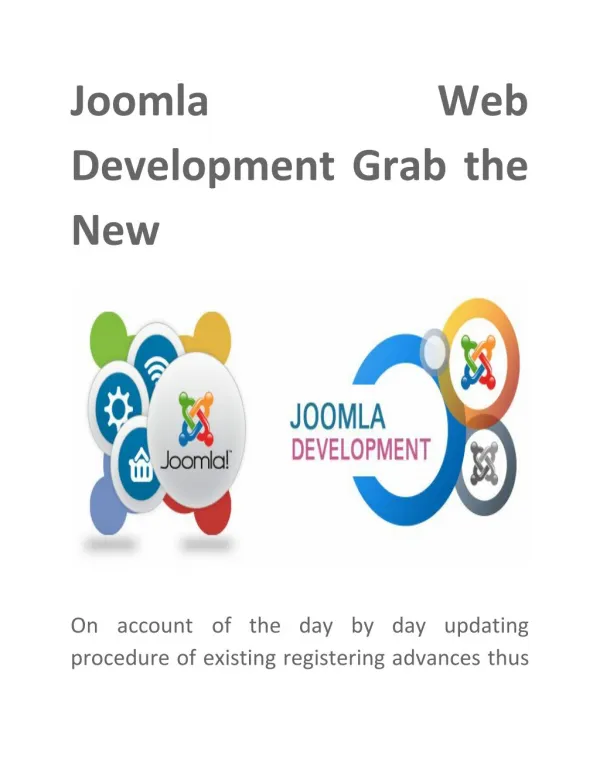 Joomla Web Development Grab the New