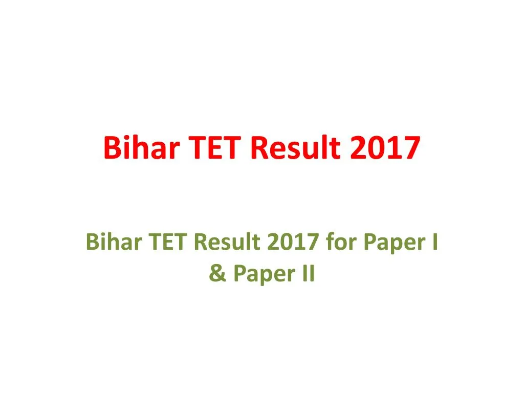 bihar tet result 2017