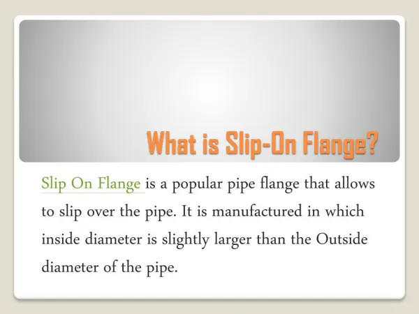 How to Install Slip-On-Flange