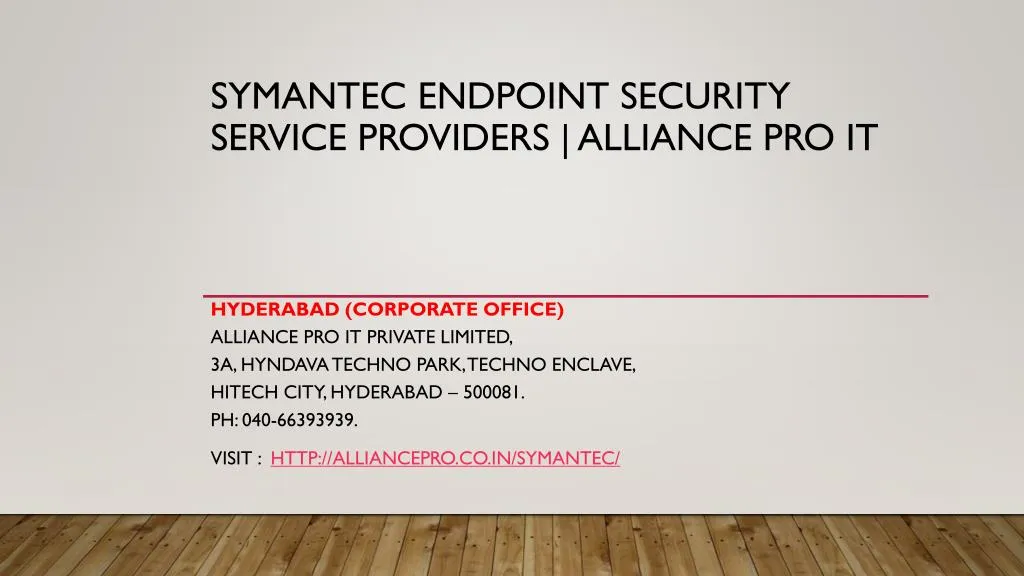 symantec endpoint security service providers alliance pro it