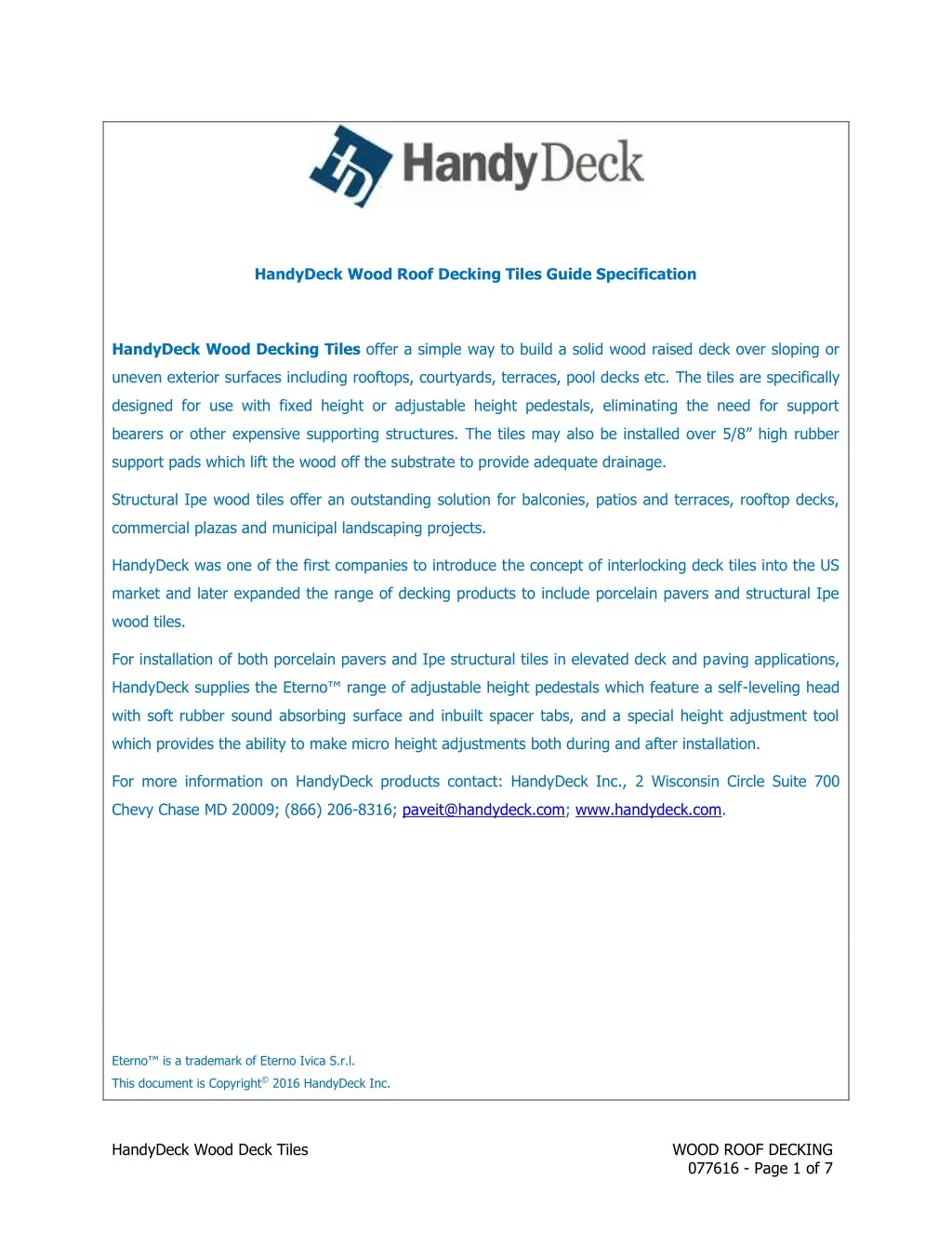 handydeck wood roof decking tiles guide