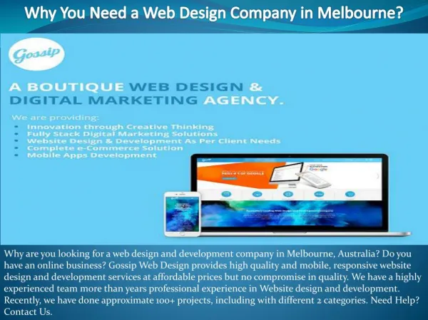 why you need a web design company in melbourne