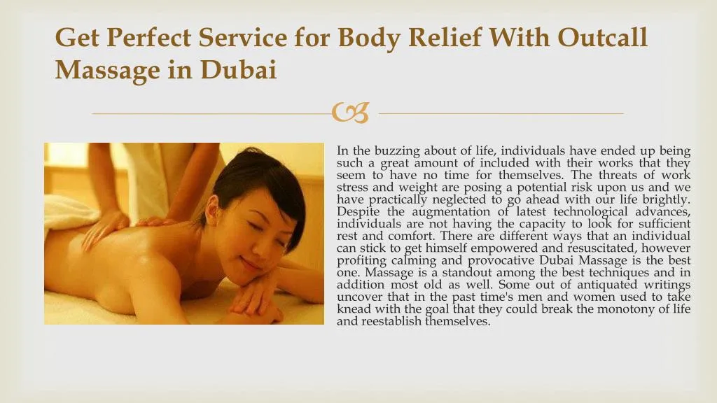 get perfect service for body relief with outcall massage in dubai
