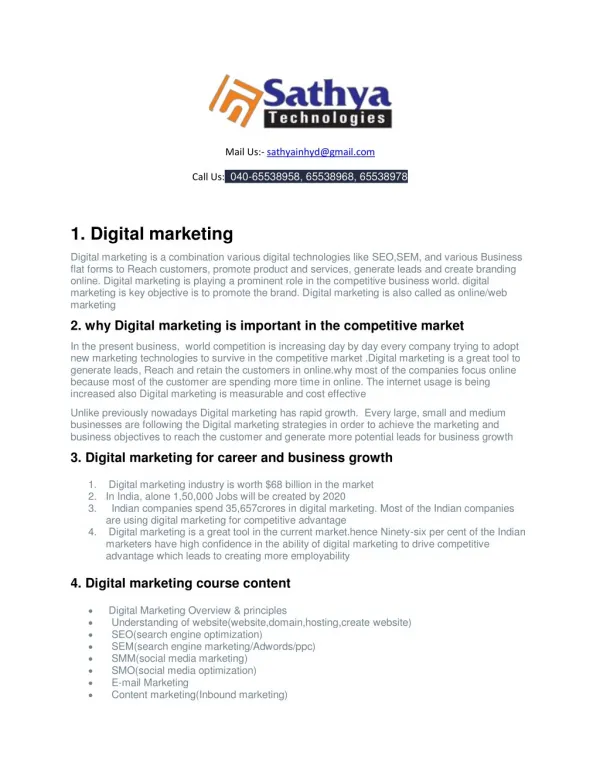 Digital Marketing training in hyderabad