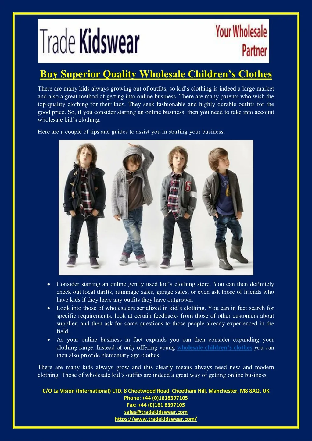buy superior quality w holesale children s clothes