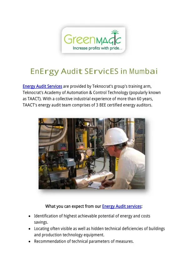 Energy Audit Services in Mumbai