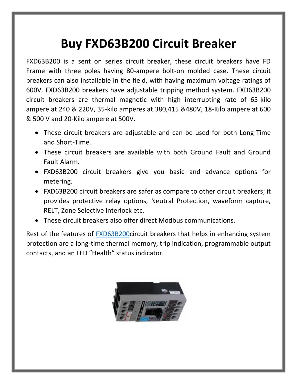 buy fxd63b200 circuit breaker