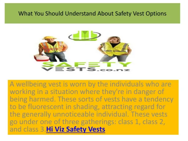 what you should understand about safety vest options