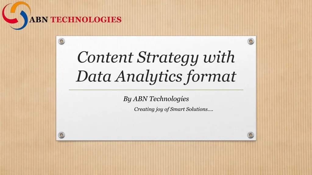 content strategy with data analytics format