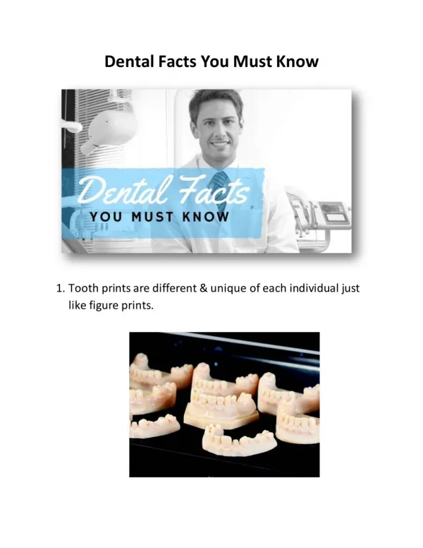 Dental Facts You Must Know