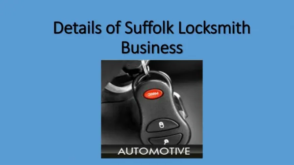 Details Of Suffolk Locksmith Business Details