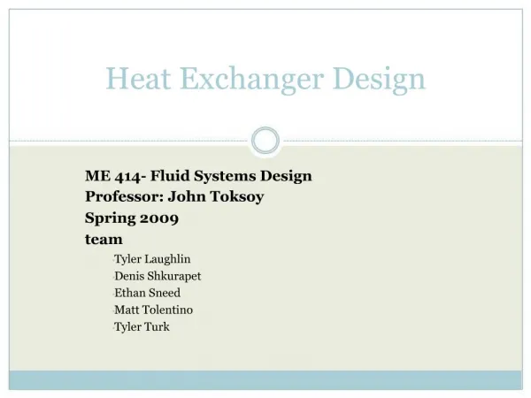 Heat Exchanger Design