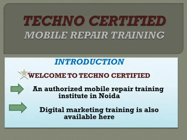 Mobile Repair Training In Noida & Mobile Repair Training In Delhi NCR