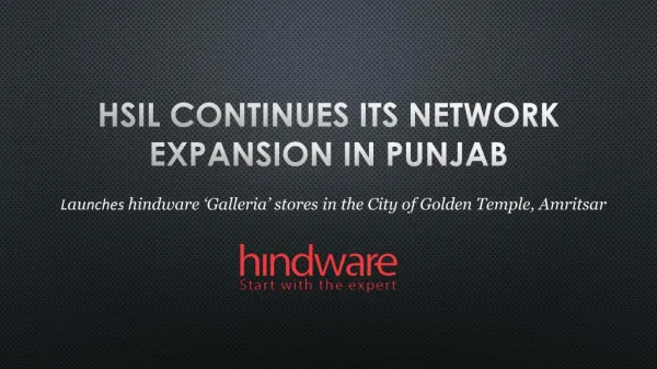 HSIL continues its network expansion in Punjab