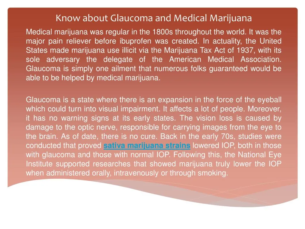 know about glaucoma and medical marijuana