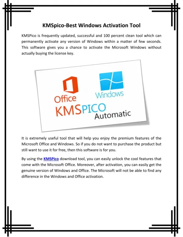 KMSpico-Best Windows Activation Tool