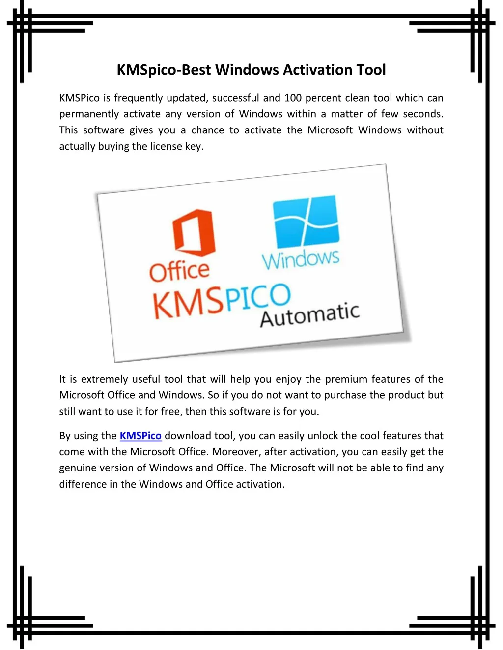 kmspico best windows activation tool