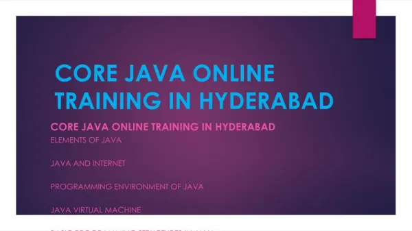 core java online training in hyderabad