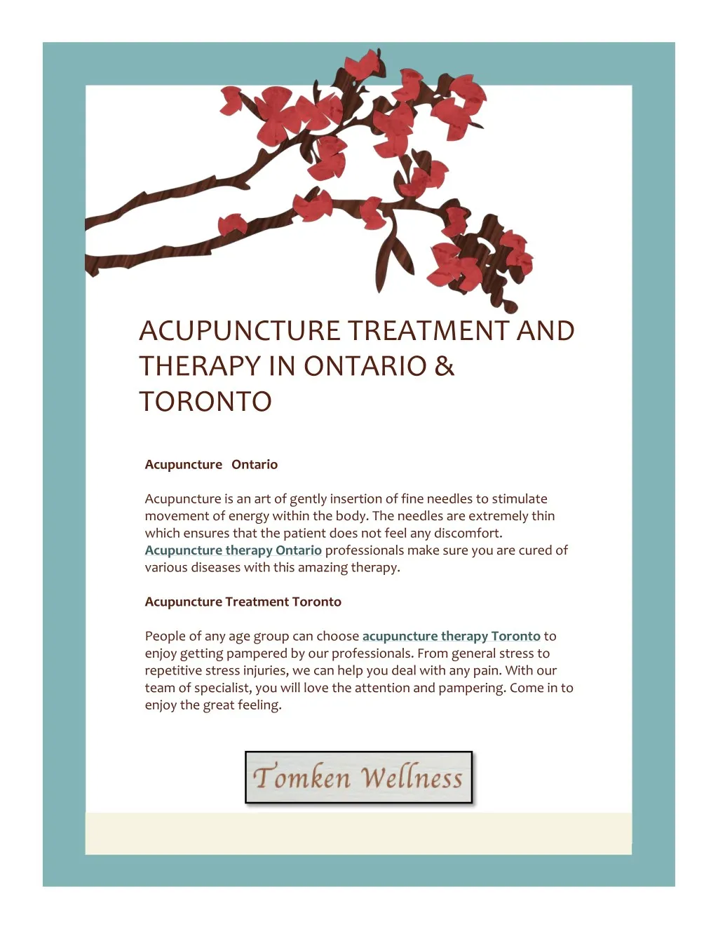 acupuncture treatment and therapy in ontario