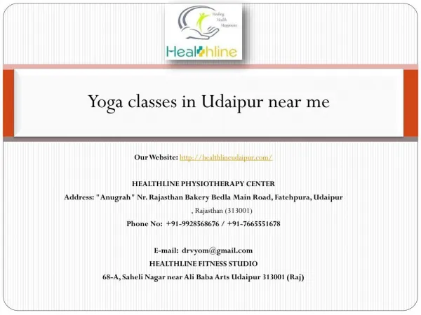 Yoga classes in Udaipur near me
