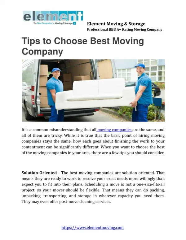 Tips to Choose Best Moving Company