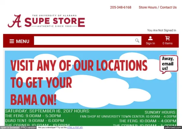 University of Alabama Supply Store