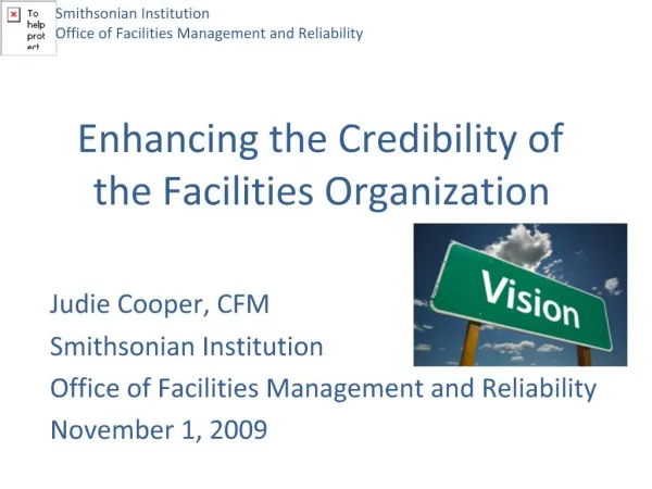 Enhancing the Credibility of the Facilities Organization