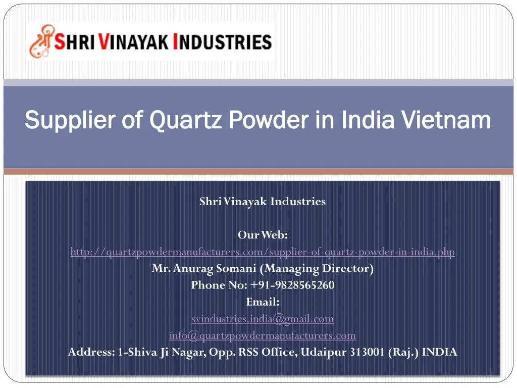 supplier of quartz powder in india vietnam