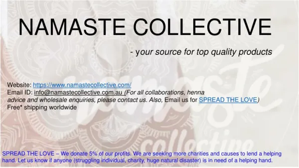 Namaste Collective - your source for henna kits, bindis, moroccan bags