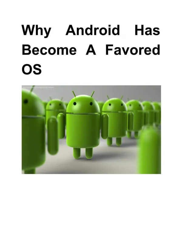 Why Android Has Become A Favored OS ?