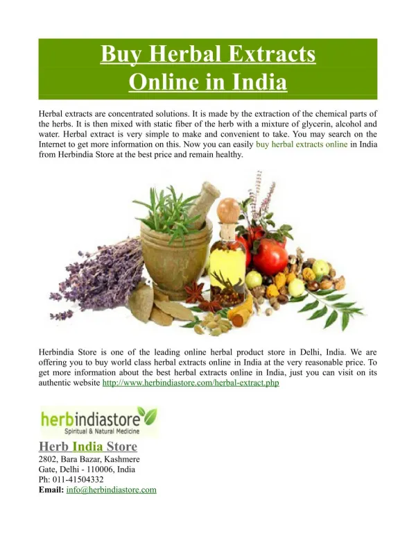 Buy Herbal Extracts Online in India