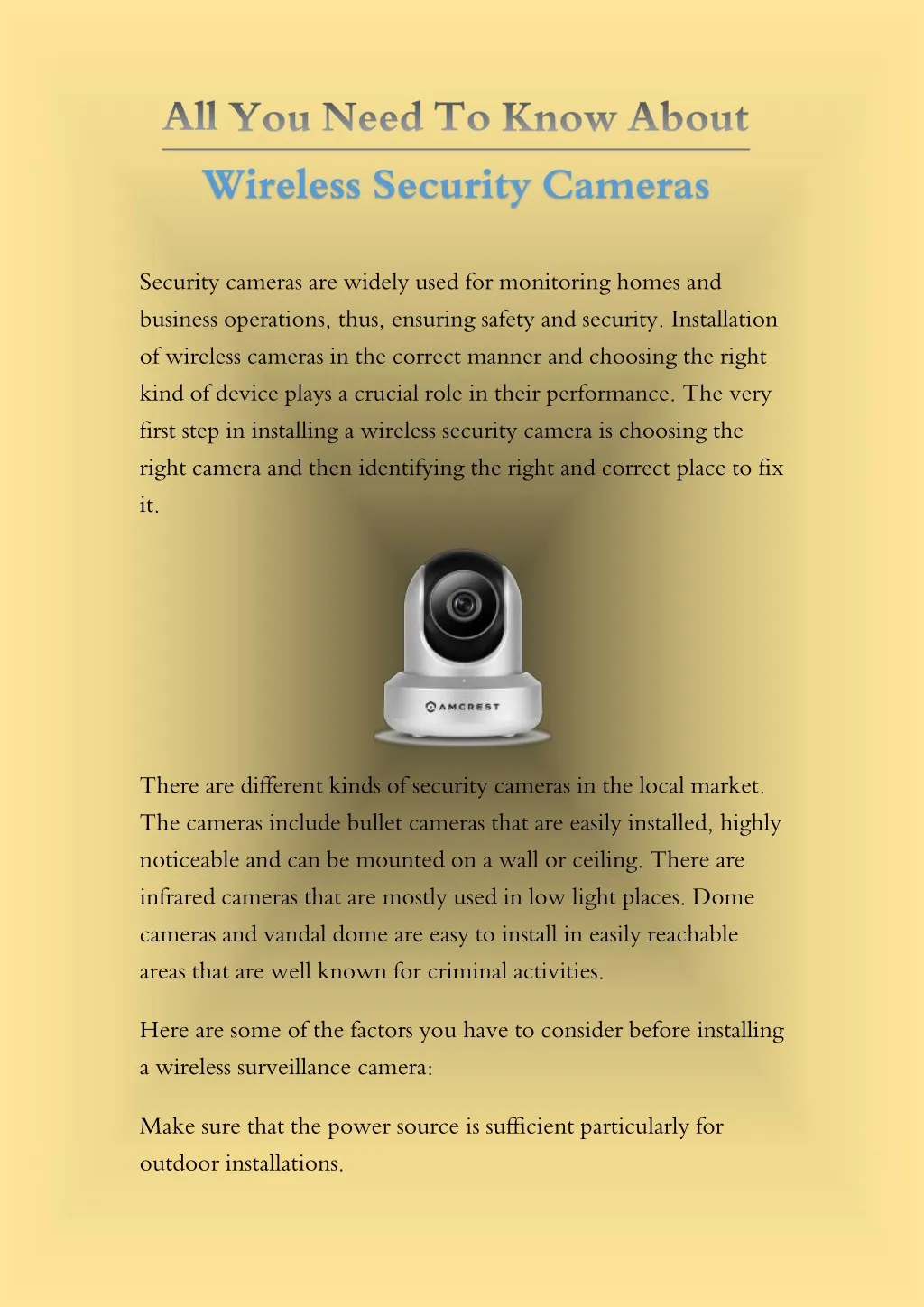security cameras are widely used for monitoring