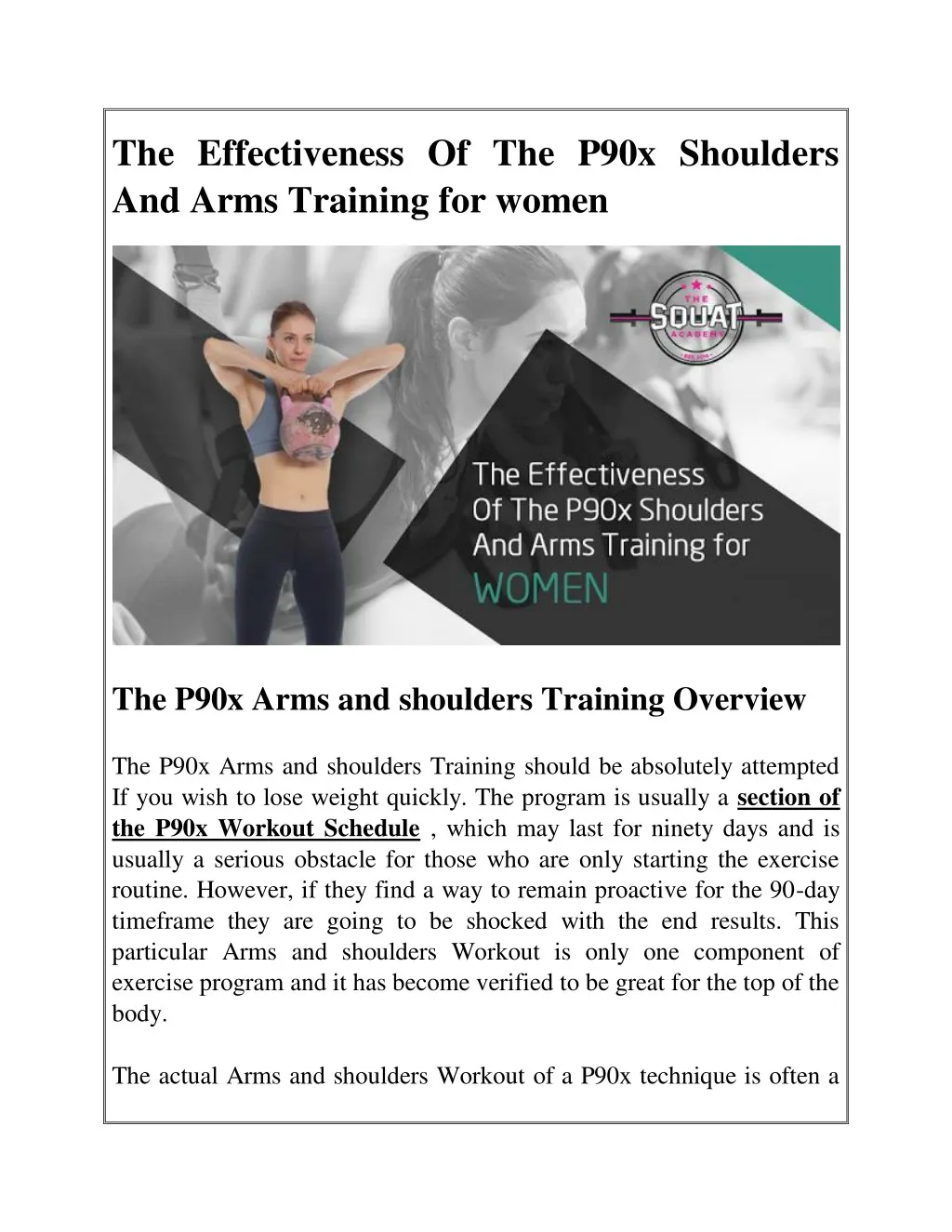 the effectiveness of the p90x shoulders and arms