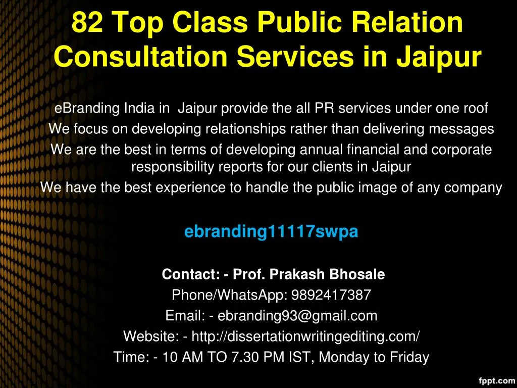 82 top class public relation consultation services in jaipur